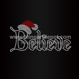Believe Rhinestone Iron On Heat Transfer